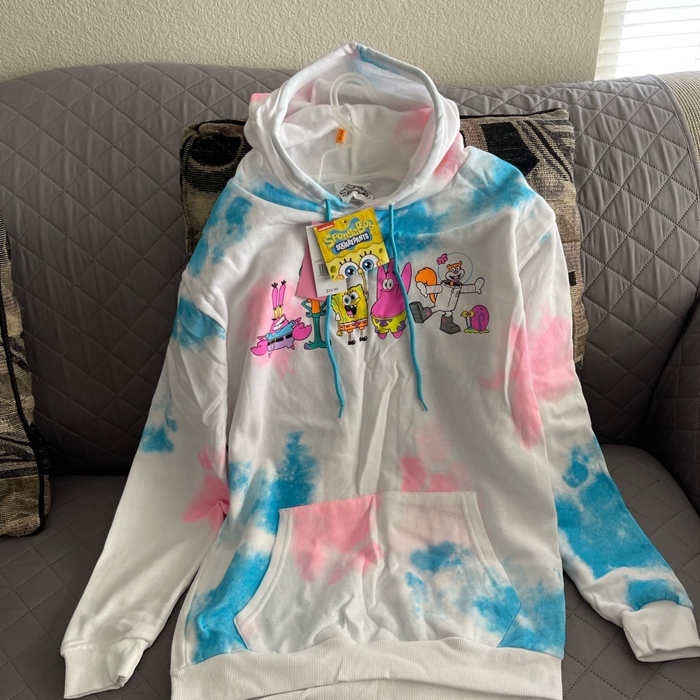 Nickelodeon SpongeBob SquarePants Blue and Pink Hoodie & Pocket